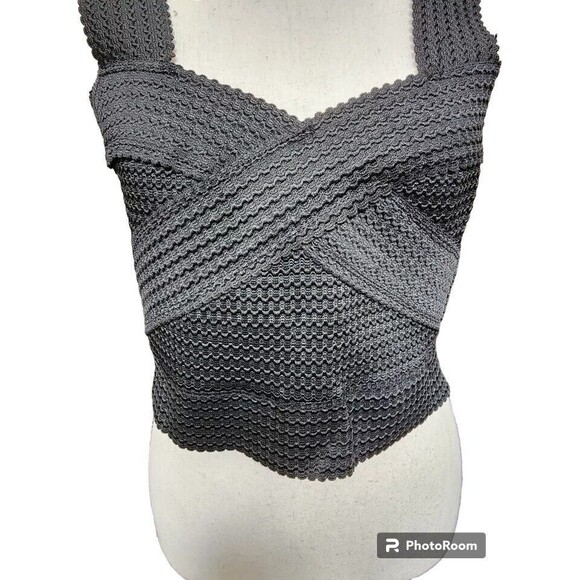 Charlotte Russe Bandage Wrap Top Black Size XL - Picture 2 of 8